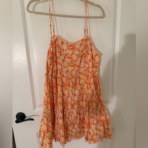Urban Outfitters Orange Floral Mini Dress